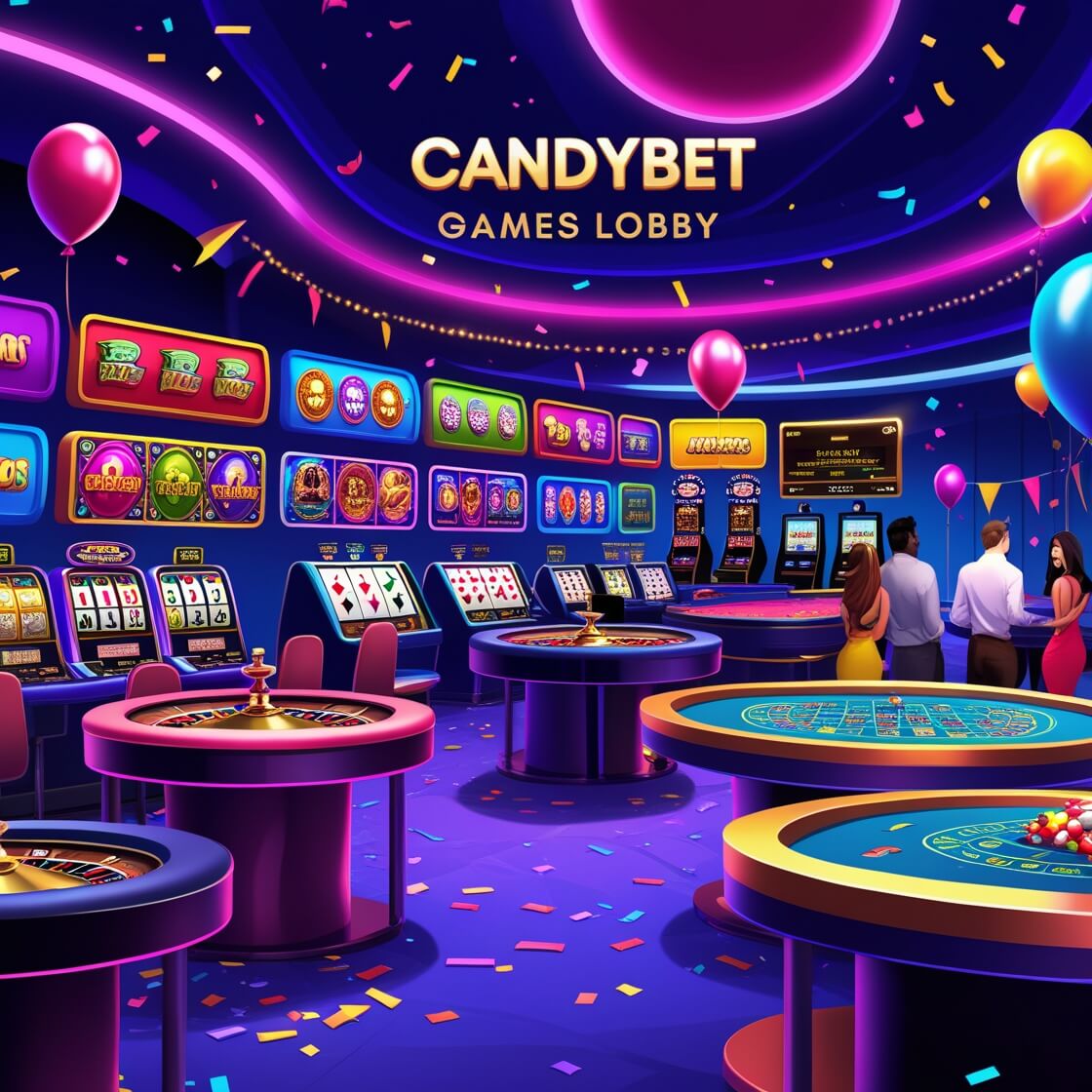 CandyBet games lobby with pokies and tables